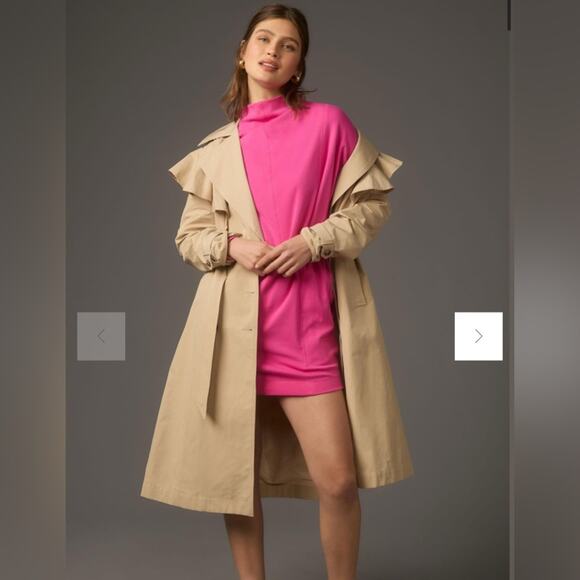 Daily Practice Anthropologie Long Sleeve Mock Neck Knit Mini Dress Pink Medium - Picture 2 of 13